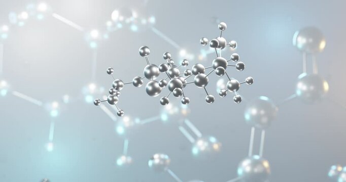 VX (nerve agent) rotating 3d molecule, molecular structure of neurotoxin seamless video
