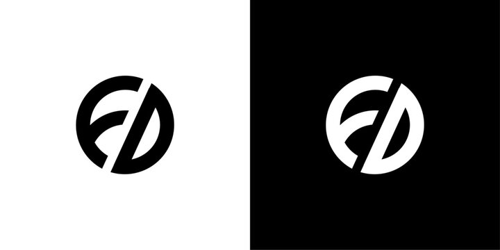 minimalist design logo fd ed letter