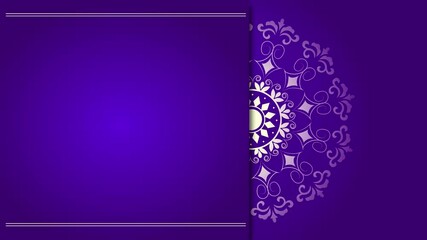 Purple Background With Mandala Rotating. Best For Indian Wedding Invitation Cards
