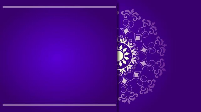 Purple Background With Mandala Rotating. Best For Indian Wedding Invitation Cards