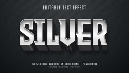 silver editable text effect