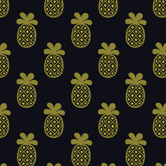 Seamless pineapple pattern for textile fabric or wallpaper backgrounds
