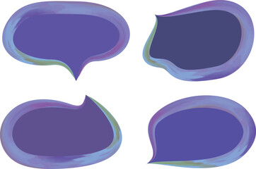 purple blue colors thick paint brush art outline speech bubbles with background