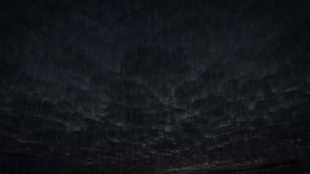 sky timelapse of night rain, massive dark clouds, thunder and lightnings - loop video