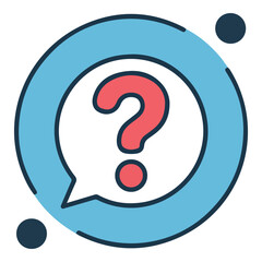 Question mark chat bubble vector isolated white background