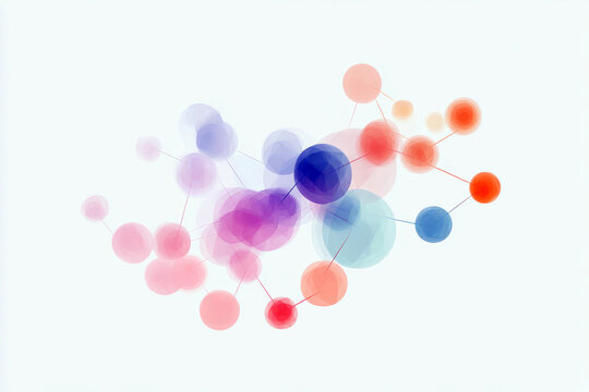 Abstract clustering diagram in machine learning for data analysis and visualization