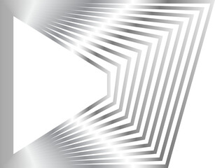 Square dynamic with metallic glowing silver, banner, frame, symbol