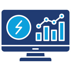 Monitoring Flat Blue Icon