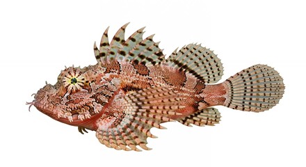 Obraz premium Detailed Profile of a Red Scorpionfish with Intricate Patterns