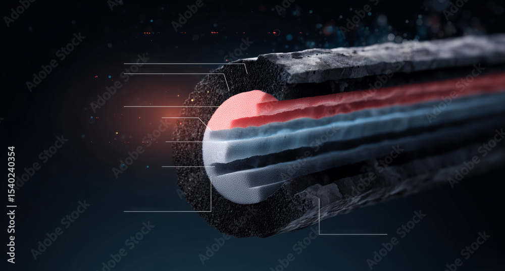 Poster This visualization showcases the internal structure of a smart material capable of transformation.