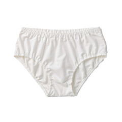 White cotton briefs, everyday lingerie, isolated on transparent background
