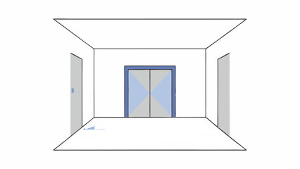 Simple Minimalist Elevator Lobby Illustration