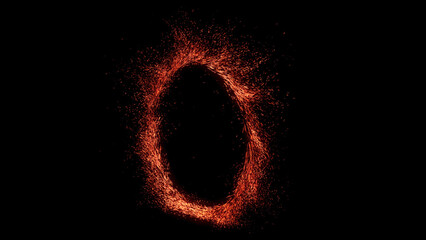 Fire Spark Portal Stock Image Use White Background