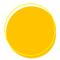 Bright Yellow Circle with Overlapping Outline