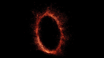 Fire Spark Portal Stock Image Use White Background
