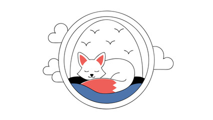 Sleeping Fox Under a Rainbow