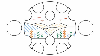 Abstract Landscape Puzzle Design