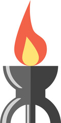 Fire candle with holder illustration vector graphic