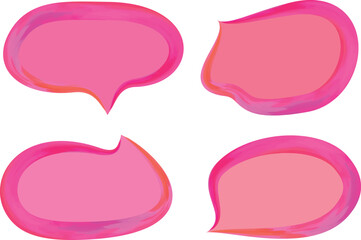 bright pink thick paint brush art outline speech bubbles with background