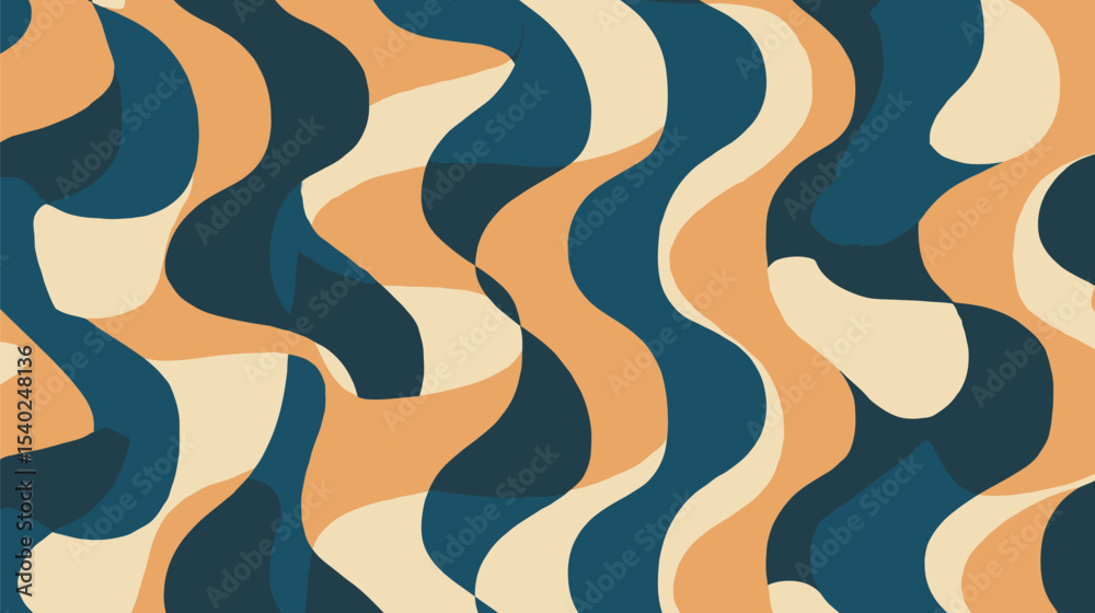 Poster abstract shapes interweave creating flowing lines on muted backdrop design element