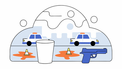 Crime Scene Investigation - Flat Design Illustration © Chaiyapong