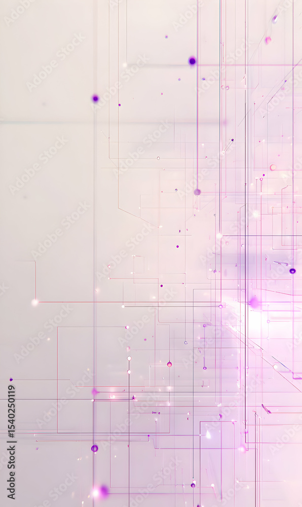 Poster abstract digital network with glowing particles creating a futuristic interconnected communication s
