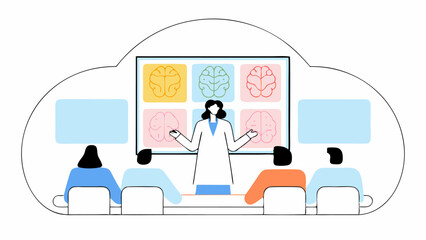 Doctor Presenting Brain Scans to Patients