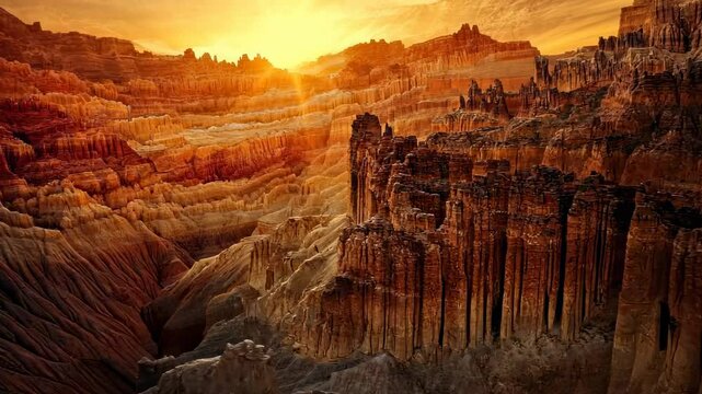 Stunning canyon landscape at golden hour
