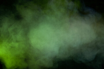 Blue and purple steam on a black background.