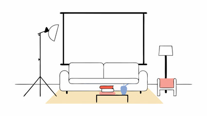 Minimalist Living Room Interior Design Mockup