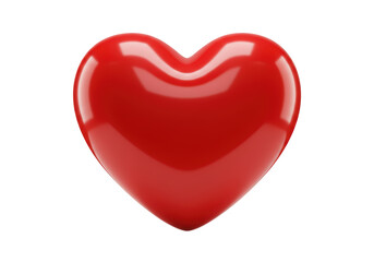 Isolated Gleaming Red Heart Symbol of Love