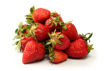 Fresh group of berries isolated on a white background.