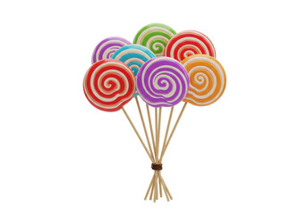Isolated Swirl Lollipop Bouquet tied with Twine
