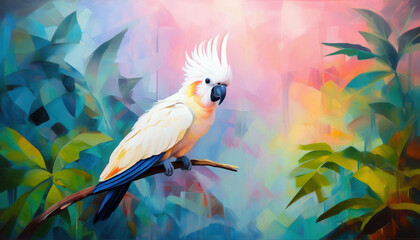 Beautiful abstract tropical parrot background.