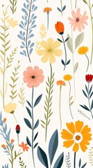 Wildflower wallpaper pattern plant.