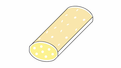 Cartoon Illustration of a  Sausage or Loaf of Bread