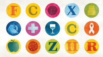 Pediatric Oncology Glossary Visual With Soft Typography Showcasing Essential Terms and Symbols for Child Cancer Care