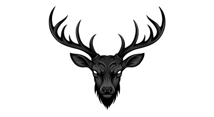 vector art line of angry brave deer face with fire effect and siluet effect suitable for mockup and logo product of team isolated white background
