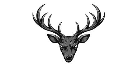 vector art line of angry brave deer face with fire effect and siluet effect suitable for mockup and logo product of team isolated white background