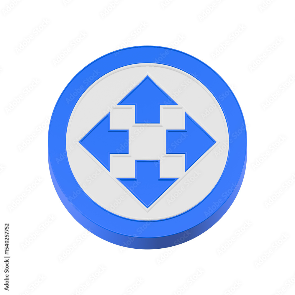 Poster 3d drag icon move icon arrow button isolated on transparent background