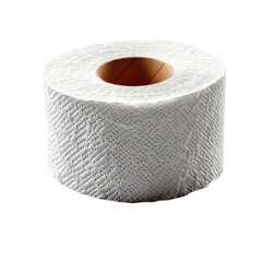 Single toilet paper roll isolated on transparent background. PNG.Lifestyle