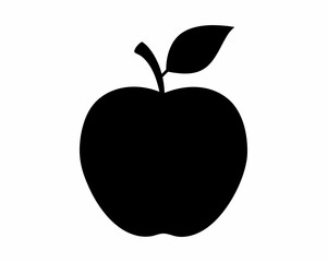 Apple icon silhouette vector, Apple clipart