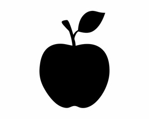 Apple icon silhouette vector, Apple clipart
