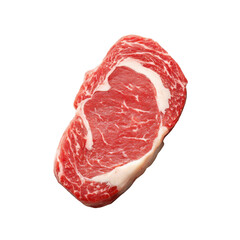 Freshly Cut Ribeye Steak with Marbled Texture on a White Background for Culinary and Cooking Inspiration Transparent background or png
