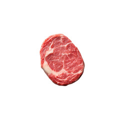 Premium Cut of Fresh Raw Beef Ribeye Steak with Intricate Marbling and Texture Isolated on White Background Transparent background or png