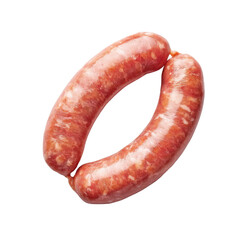 Freshly Made Sausages on White Background Ready for Cooking or Grilling Delicious Meat Dish for BBQ Transparent background or png