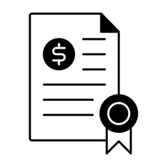 Fototapeta premium Bill black icon