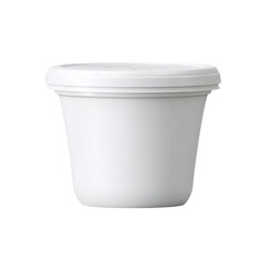 Plain White Plastic Container for Food Storage with Lid, Isolated on White Background for Versatile Use Transparent background or png