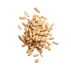 Close-Up View of Organic Light Brown Oats Pile on Black Background for Healthy Eating and Culinary Uses Transparent background or png