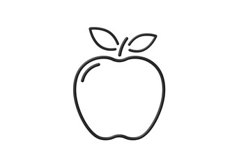 Isolated Minimalist Apple Outline Design Fruit Symbol